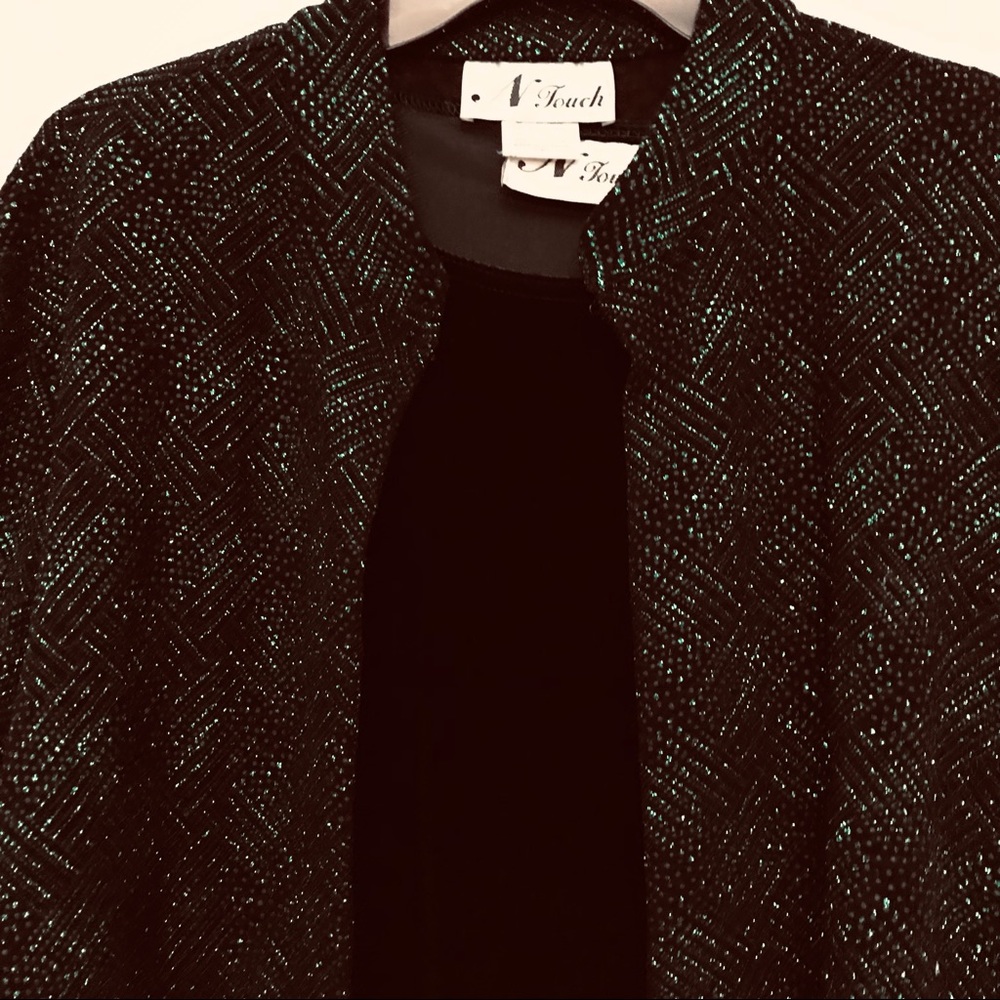 N Touch ⭐️2 Piece Set Velour Shell & Metallic Jacket Christmas Green ❤️Large 42